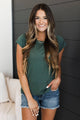 Making Sense Short Sleeve Top- Dark Jade