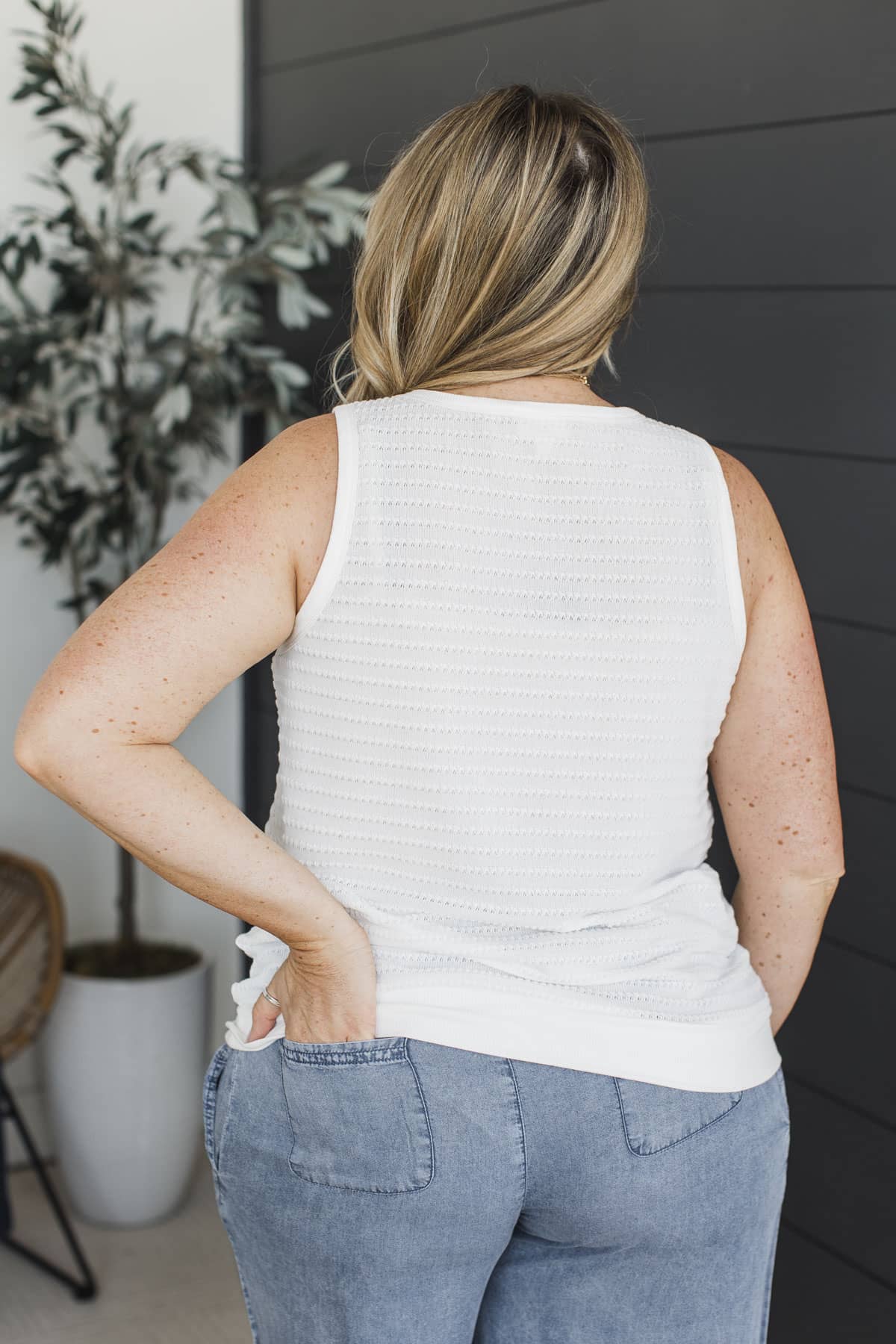 Walk With Confidence Knit Tank Top- Ivory