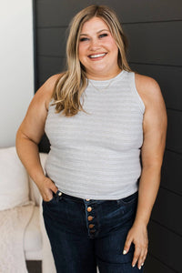 Thread & Supply So Darling Tank Top- Heather Grey Stripe