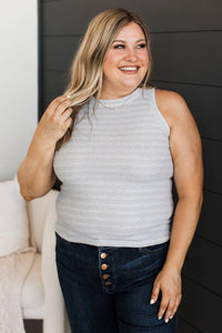 Thread & Supply So Darling Tank Top- Heather Grey Stripe
