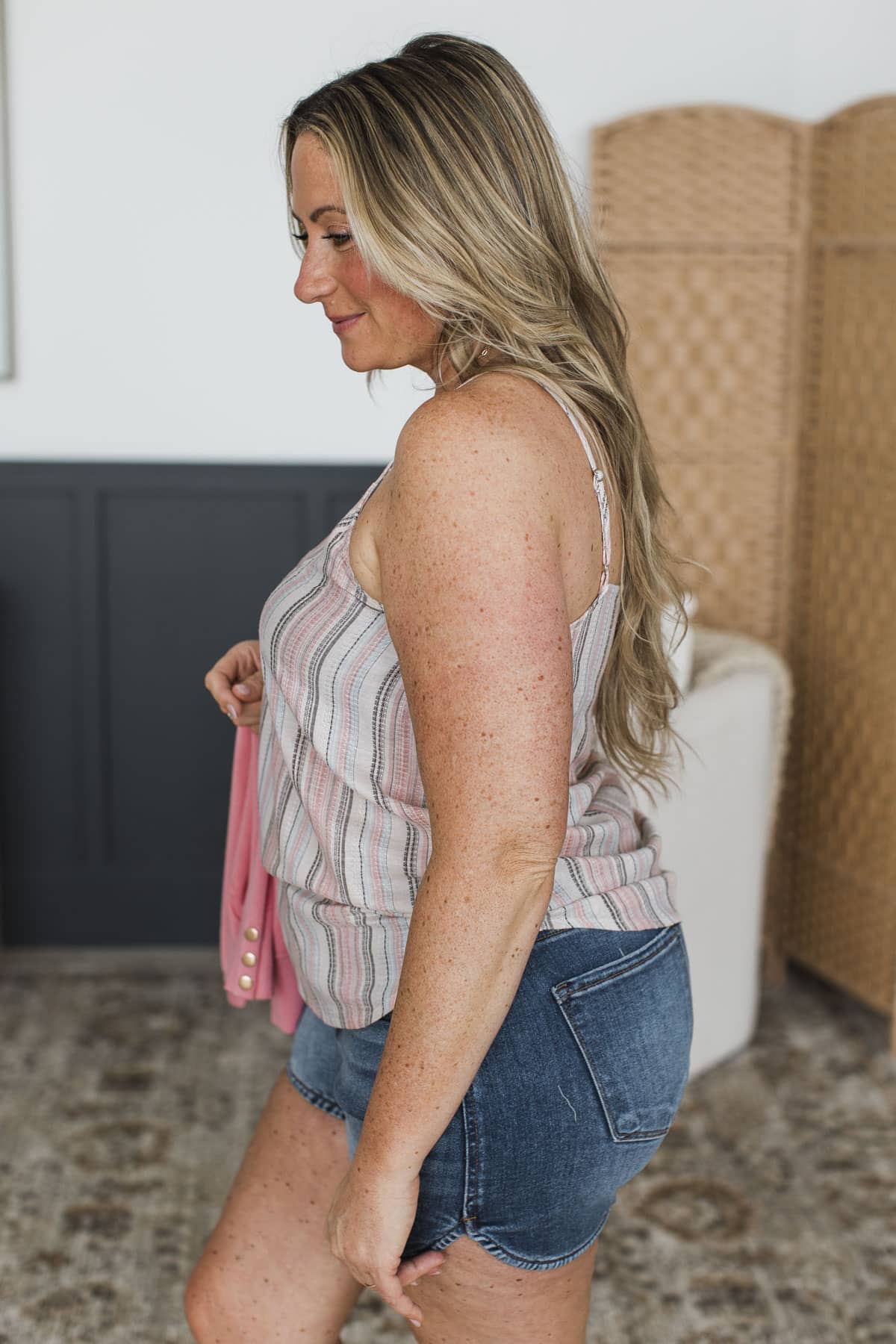 Obsessed With You Striped Tank Top- Pink Multi