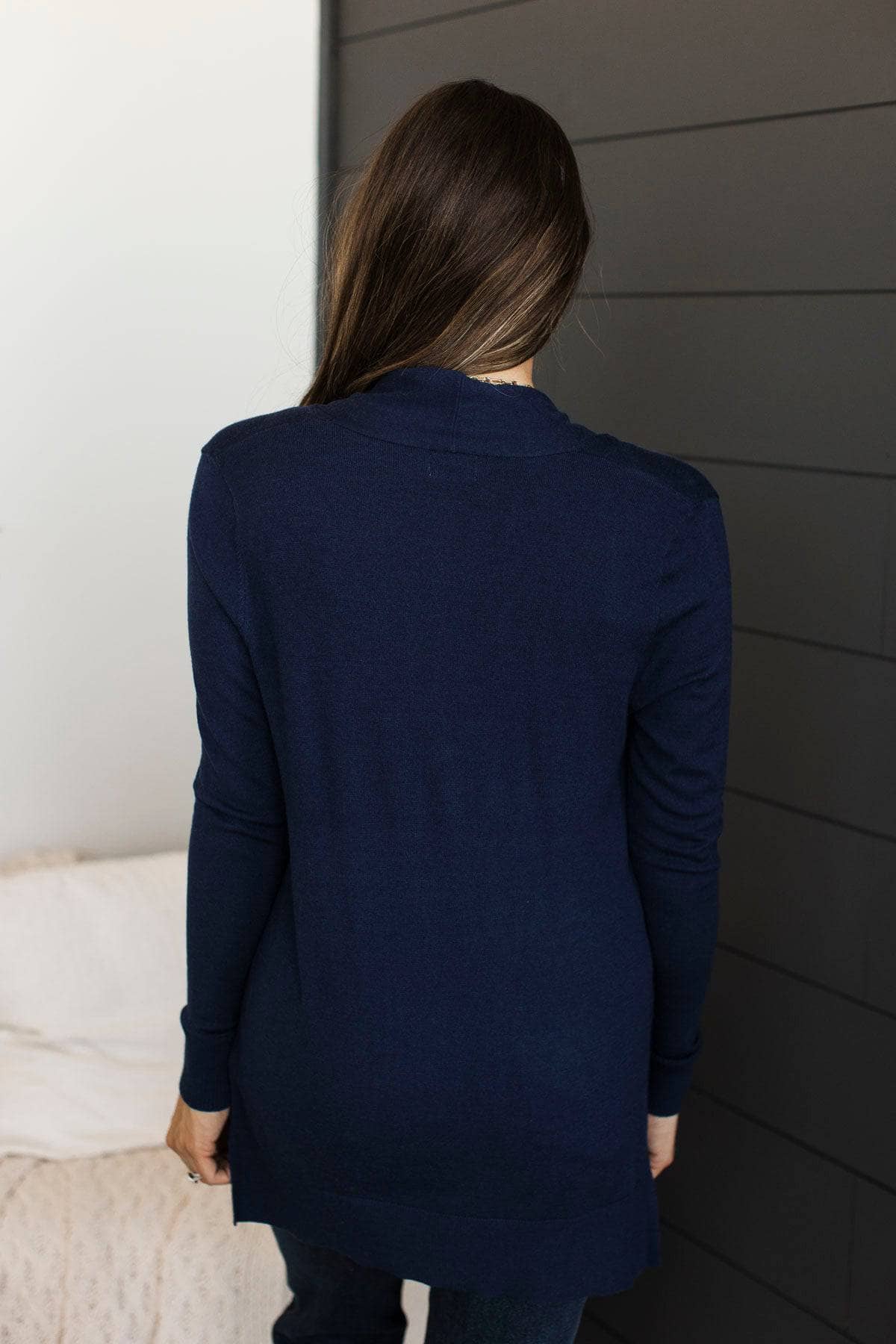 Time To Be Alive Drape Cardigan- Navy