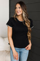 Arms Wide Open Short Sleeve Top- Black