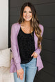 Effortless Pick Open Front Cardigan- Lavender