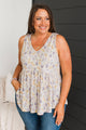 Enchanting Endeavors Floral Babydoll Tank Top- Ivory