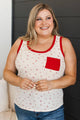 Unforgettable Crush Floral Tank Top- Ivory & Red