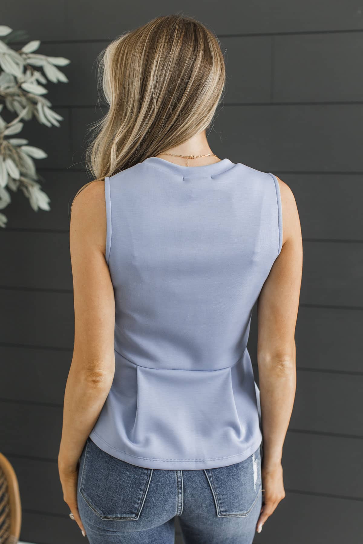 Love Looks Good Peplum Tank Top- Periwinkle