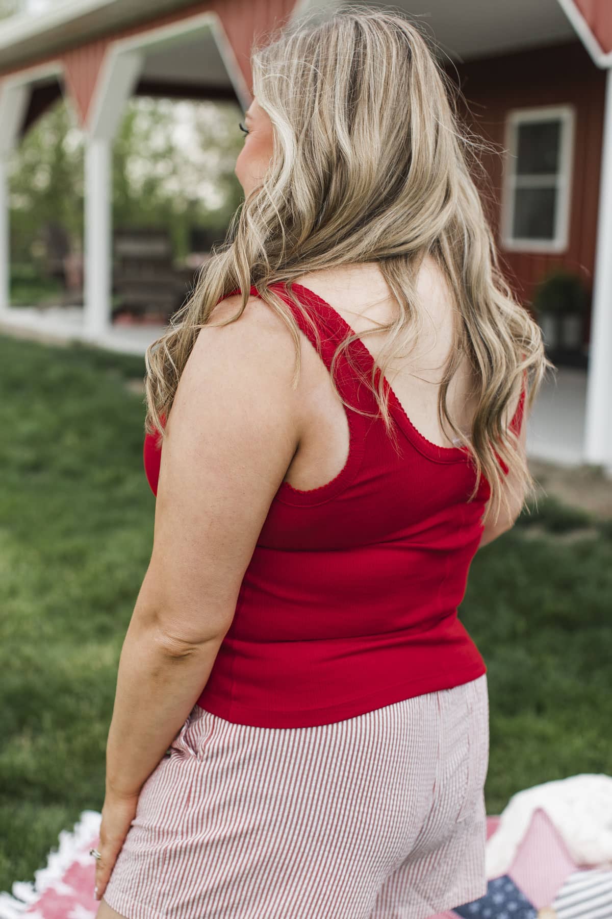 Belongs To Me Button Tank Top- Red