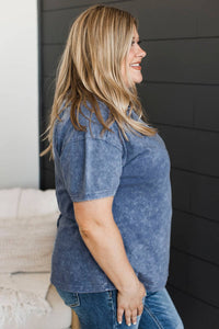 Marvelous As Always Mineral Wash Top- Navy