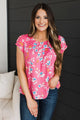 Feels Like A Fairytale Floral Top- Pink