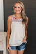 Ask The Right Questions Tank Top- Taupe