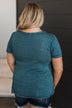 Don't Play Games V-Neck Top- Teal