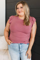 Perfectly Mine Ruffle Sleeve Top- Marsala