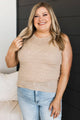 Simply Fascinating Striped Knit Tank Top- Almond