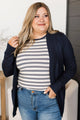 As Easy As Can Be Cardigan- Navy
