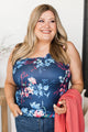 Unbelievable Memories Floral Tank Top- Navy