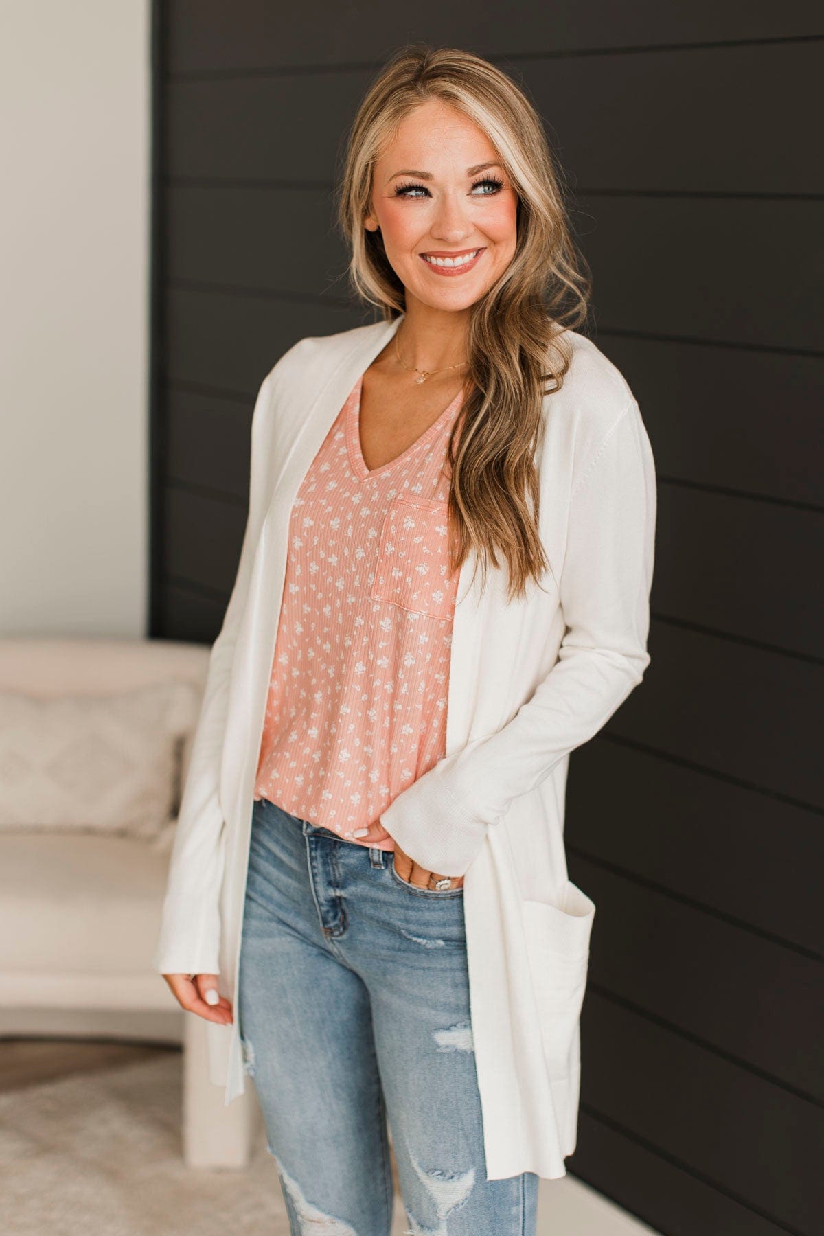 Full Of Laughter Knit Cardigan- Ivory