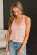 Someone I Love Floral Tank Top- Ivory & Peach