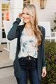 Comfortable With Myself Knit Cardigan- Slate Teal