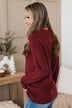 Simply Unforgettable Knit Sweater- Burgundy