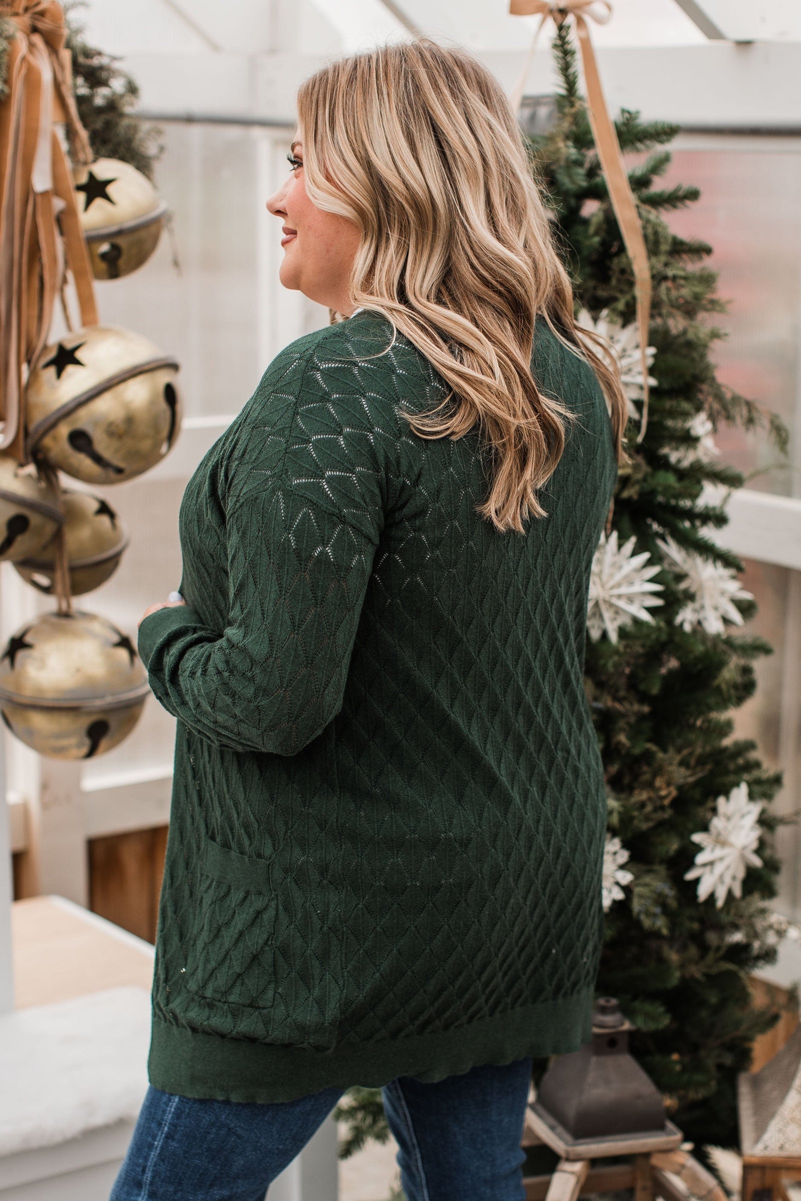 Time Stands Still Knit Cardigan Hunter Green The Pulse Boutique