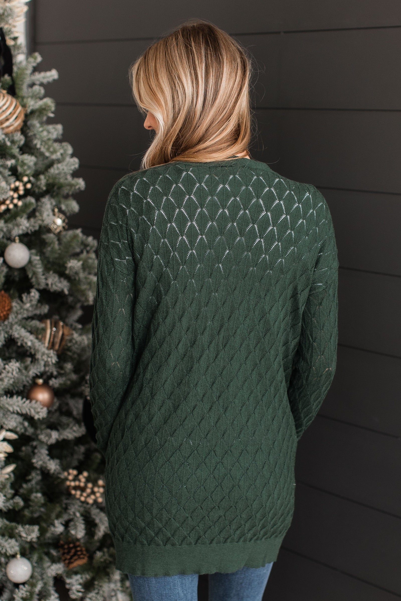 Time Stands Still Knit Cardigan- Hunter Green