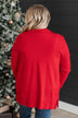 Time To Be Alive Drape Cardigan- Red