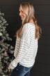 Look Within Striped Knit Top- Heather Grey & Ivory