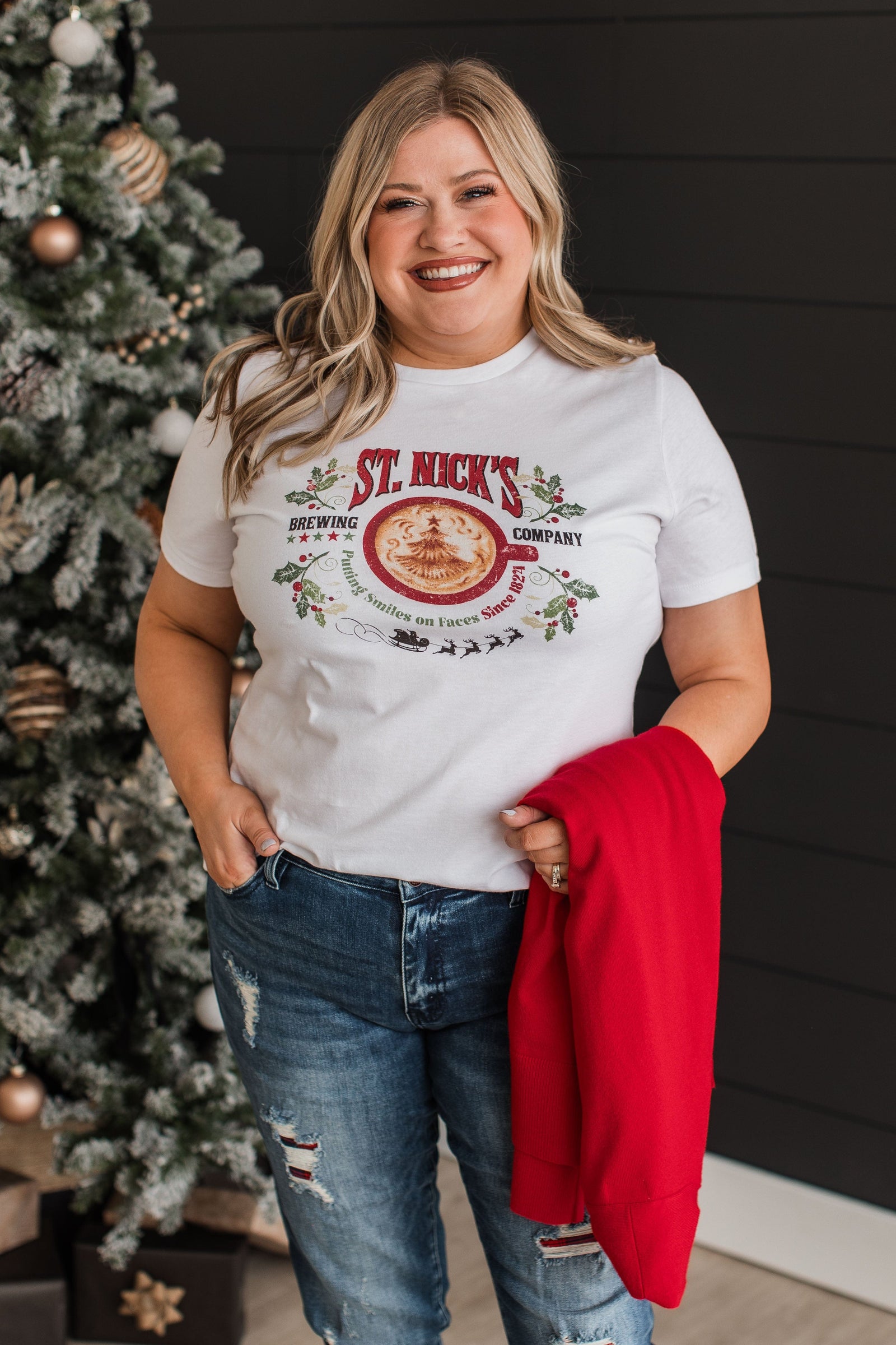 "St. Nick's Brewing Company" Graphic Tee- White