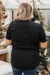 "Have Yourself A Merry Little Christmas" Glitter Graphic Top- Black