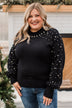 Heart Of The Party Knit Sweater- Black