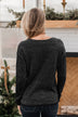 Stay The Night Shimmer Knit Sweater- Black