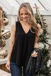 Cute By Design V-Neck Sleeveless Top- Black