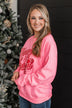 "Merry & Bright" Crew Neck Pullover- Neon Pink