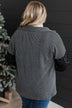 Bid You Farewell Ribbed Button Top- Charcoal
