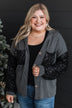 Bid You Farewell Ribbed Button Top- Charcoal