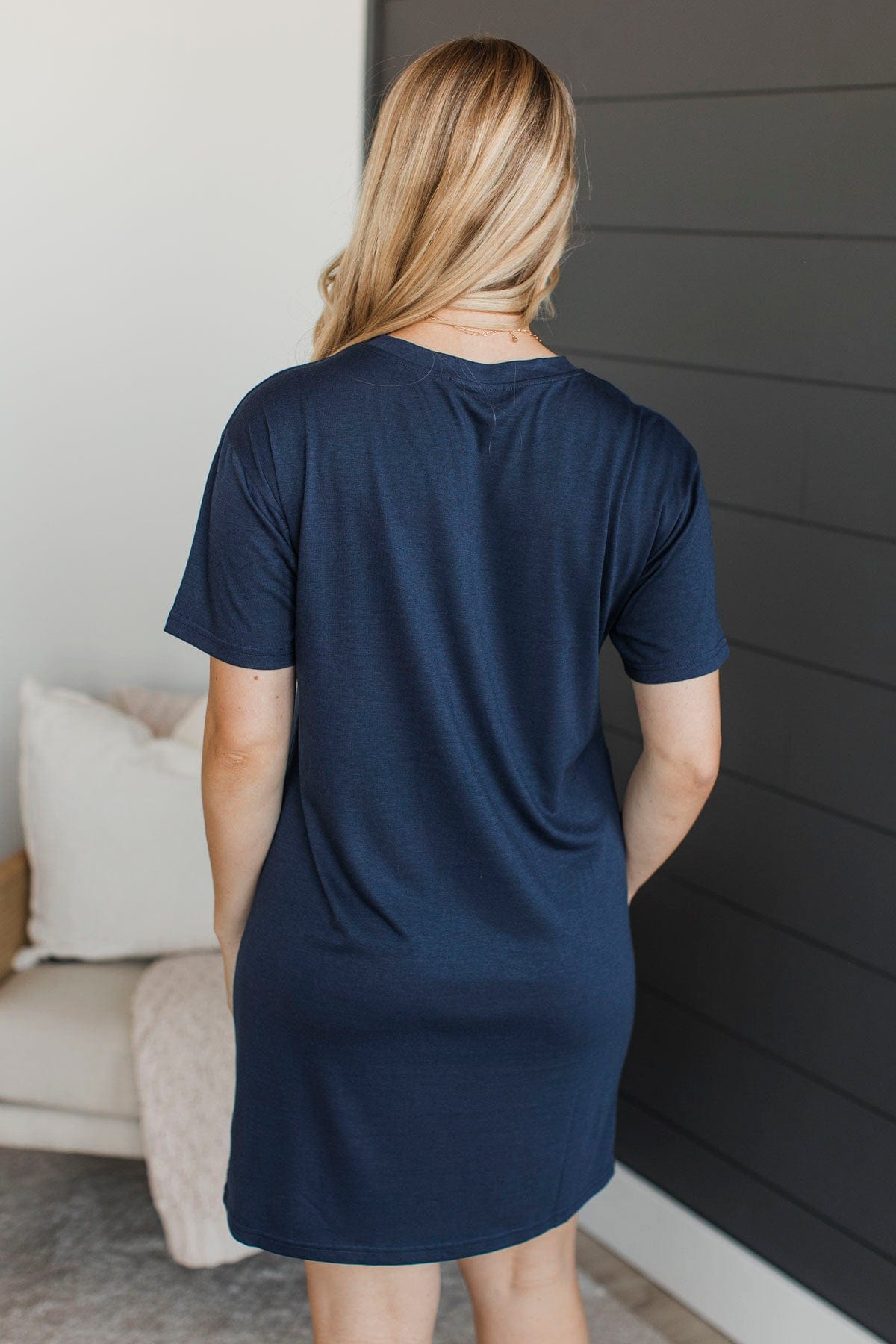 Always In Tune T-Shirt Dress- Navy Always In Tune T-Shirt Dress- Navy