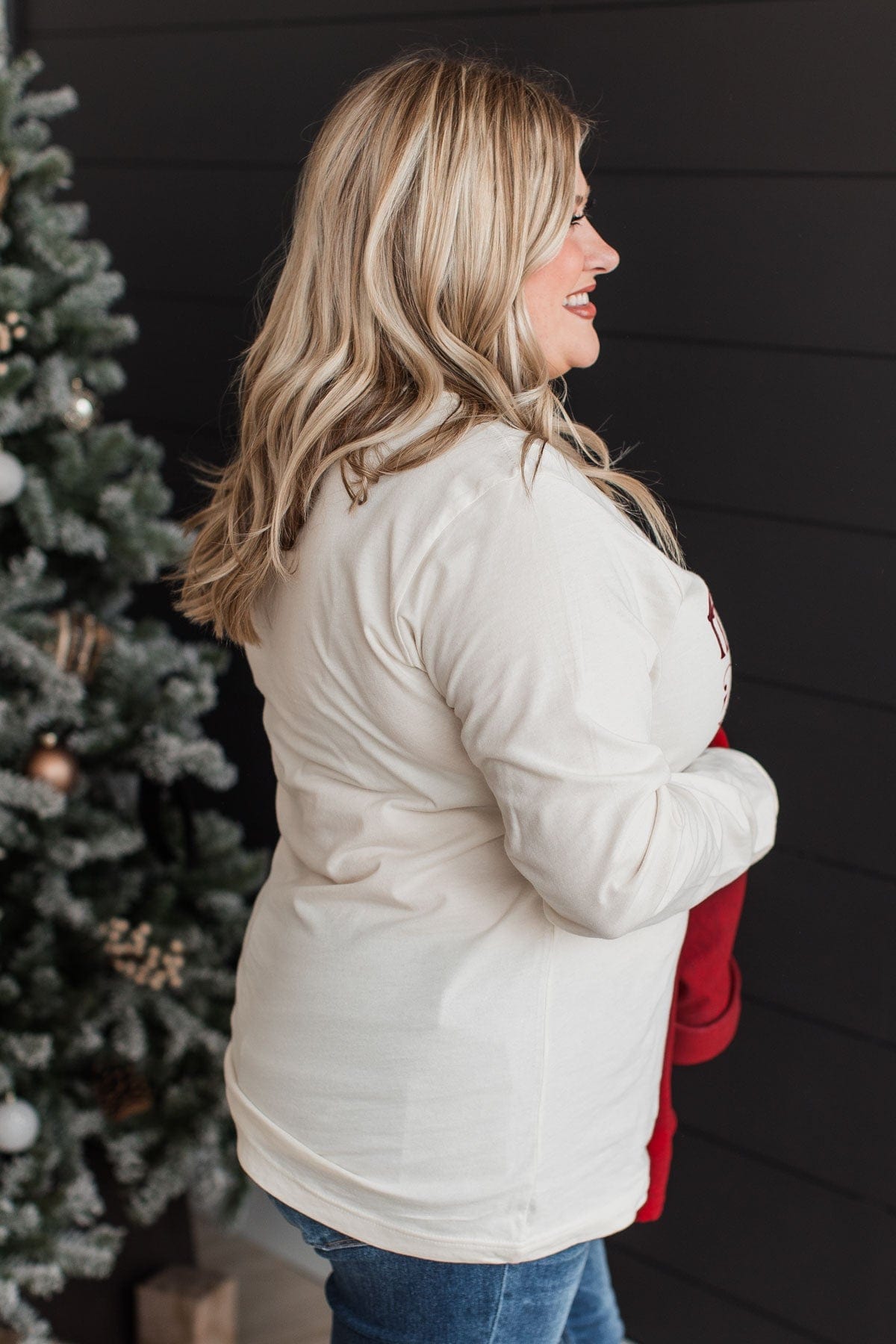 "Premium Hot Cocoa" Graphic Top- Cream