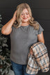 Wrapped Around Your Finger Knit Top- Charcoal