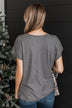 Wrapped Around Your Finger Knit Top- Charcoal
