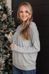 Only Yours Hooded Knit Top- Heather Grey