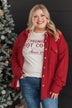 Typical Feelings Knit Button Top- Red