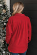 Typical Feelings Knit Button Top- Red