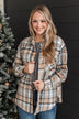 Warm In Winter Plaid Jacket- Taupe & Grey