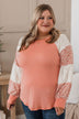Pure Joy Color Block Knit Top- Coral & Ivory