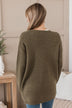Keep Things Simple Knit Cardigan- Olive