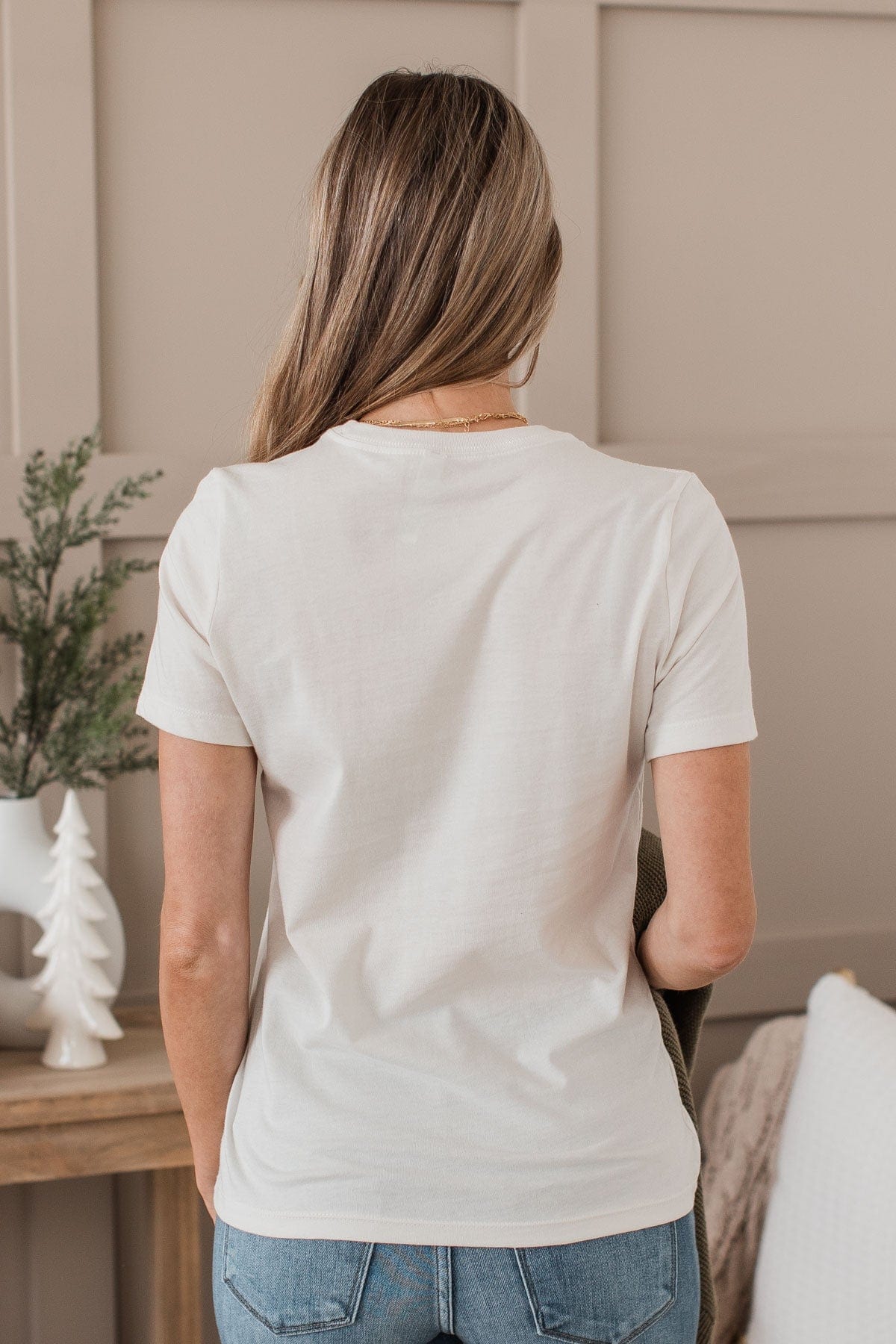 "Tis The Season" Graphic Top- Ivory