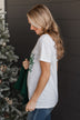 "Merry Christmas" Stacked Graphic Top- White