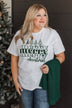 "Merry Christmas" Stacked Graphic Top- White