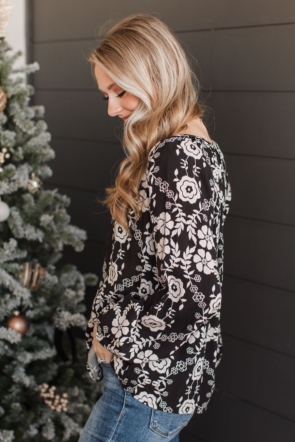 Ready For A Challenge Floral Blouse- Black